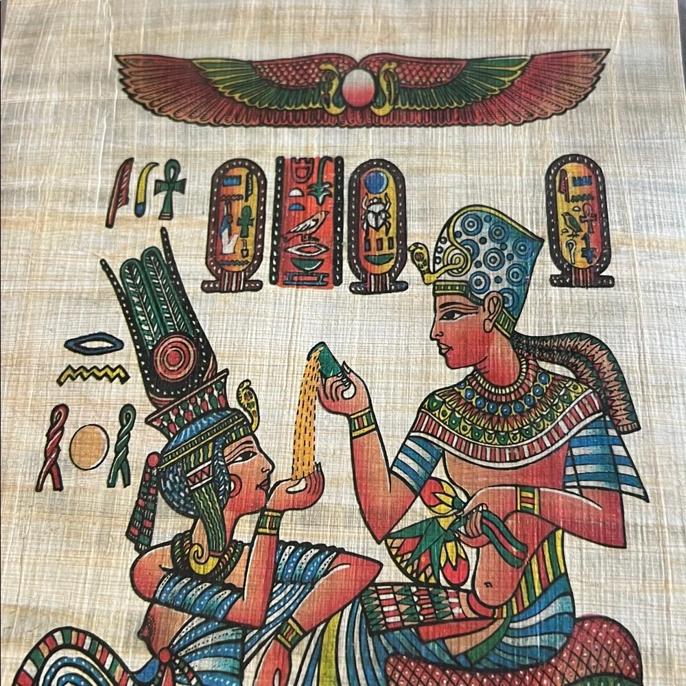 Egyptian Papyrus Wall Art Print in Multicolor